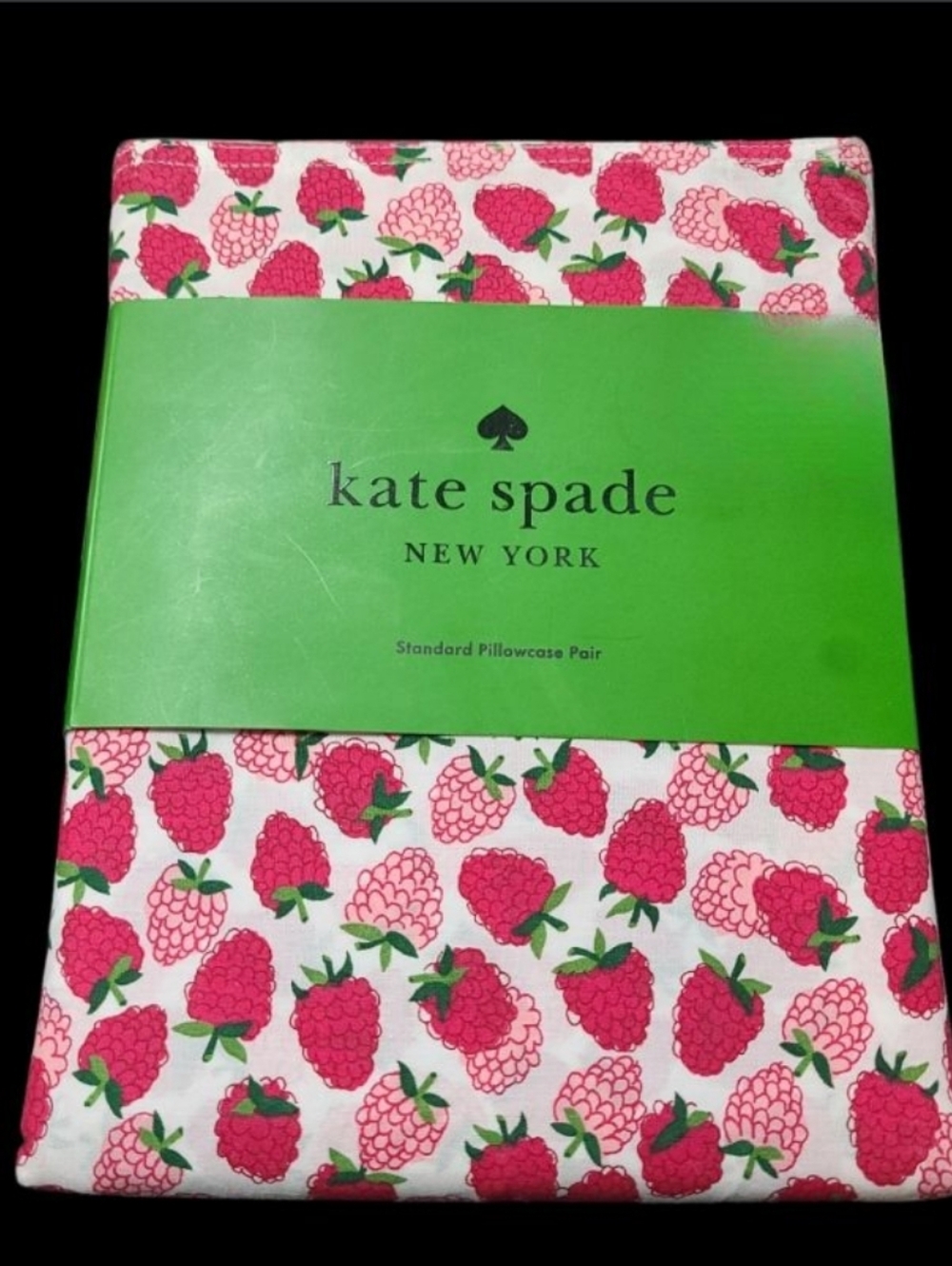 Kate Spade Raspberry Pillowcase Set 100% Cotton New